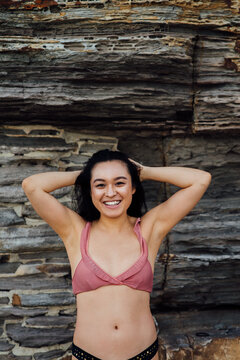 beautiful asian woman in bikini