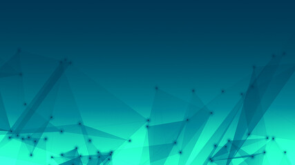 Abstract technology and science polygonal space low poly dark background Tone blue with connecting dots and lines.