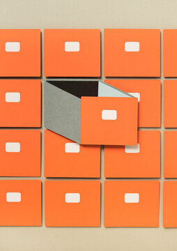 Archive and folders paper art illustration