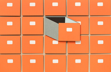 Archive and folders paper art illustration