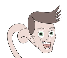 Funny man with crazy neck