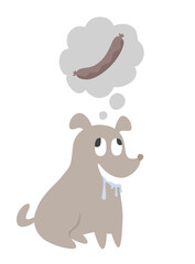 Design of hungy dog illustration
