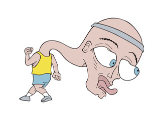 Design of exausted man running