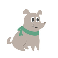 Obraz premium Design of funny dog with scarf