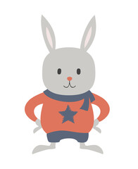 Funny cartoon rabbit illustration