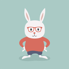 Funny cartoon rabbit illustration