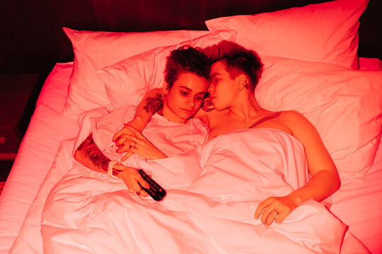 Real Lesbian Couple on the bed