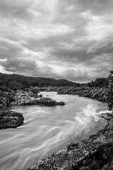 Sormy Afternoon Over the Potomac River in Mather Gorge - B&W