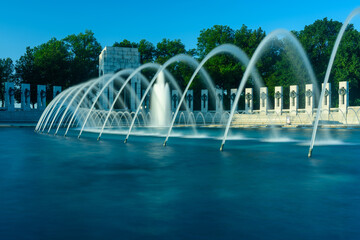 World War II Memorial Fountain on a September Morning