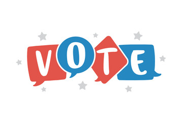 Vote Text Bubble Vector Illustration Background
