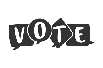 Vote Text Bubble Vector Illustration Background