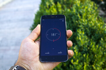 the compass is on on the phone