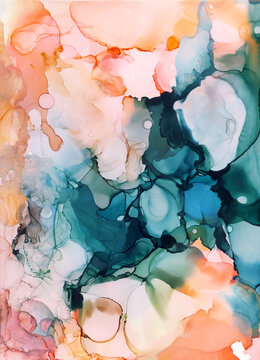 Rainbow Colored Alcohol Ink Painting