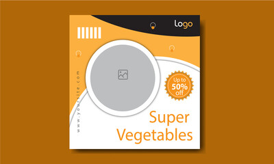 Trendy and special Instagram food banner template design.