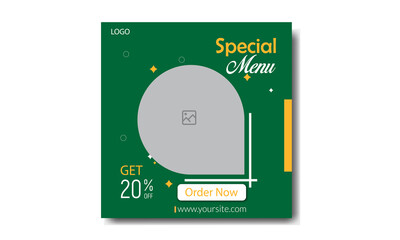 Trendy and special Instagram food banner template design.