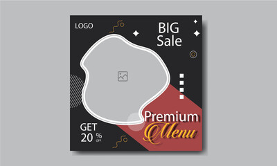 Trendy and special Instagram food banner template design.