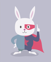 Design of rabbit hero illustration