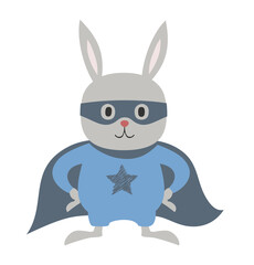 Design of funny rabbit hero draw