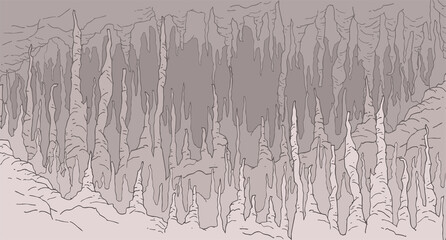 Creative design of rock cavern illustration