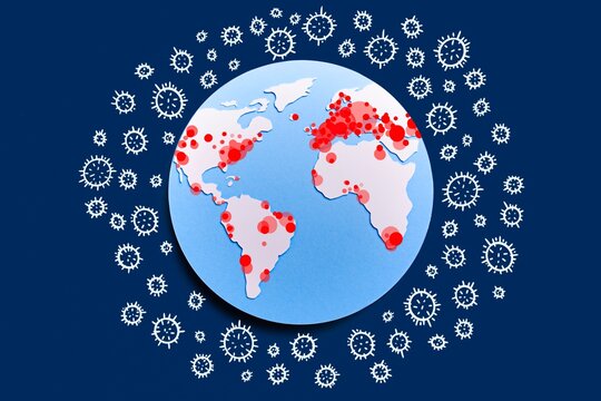 Earth with a Corona virus Pandemia