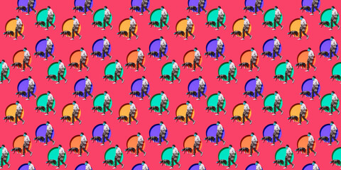 Man walking with his dog wearing a mask for prevention a virus