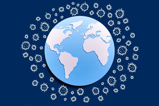 Earth with a Corona virus Pandemia