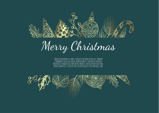 Merry Christmas background with christmas element. Vector illustration