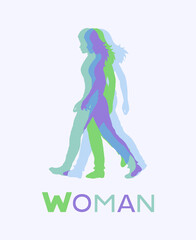 Fototapeta na wymiar Creative design of woman walking illustration
