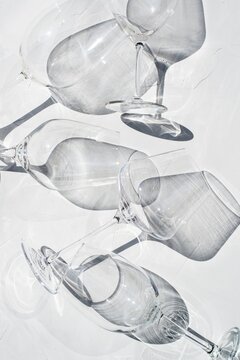 Empty wine glasses