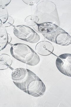 Empty wine glasses