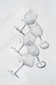 Empty wine glasses