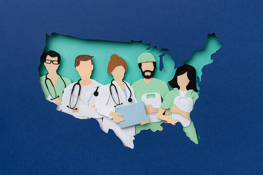 Doctor inside USA map