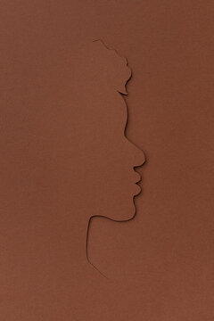 Woman side face illustration paper