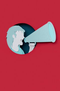 Woman with megaphone