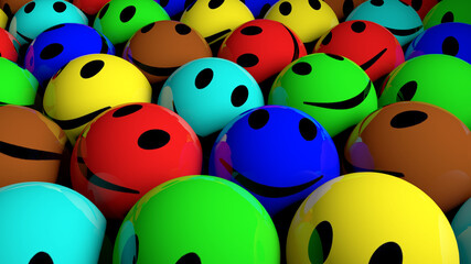 Glückliche bunte Smileys