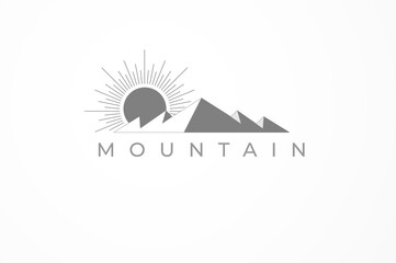 Mountain Logo, Flat design Logo Design Template, vector illustration
