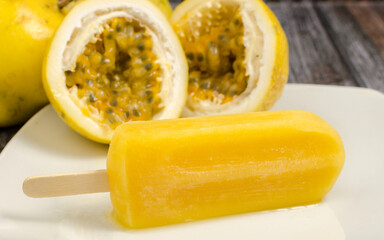 Passion Fruit Popsicle with Passion Fruit