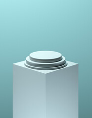 Cyan podium for product presentation