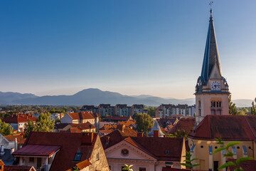 Fototapeta premium Landscape view of Ljubljana city