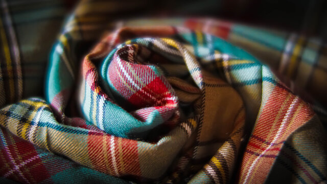 Multi colored tartan fabric background