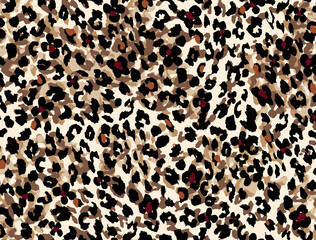Seamless leopard pattern, animal print.