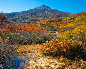 鳥海山の紅葉と池塘