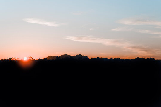 Australian sunset not far from Uluru and Kata Kjuta