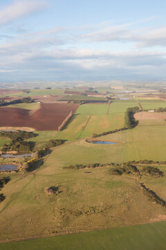 aerial view of paddocks, devonport, tasmania
