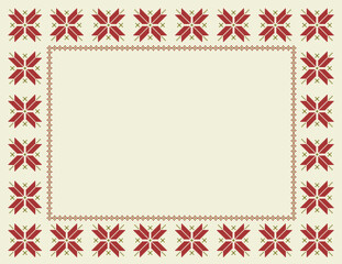 Fair Isle Christmas Frame-Winter or Christmas stylized frame with Fair Isle repeating star pattern
