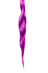 Pink shiny hair on white background, isolated