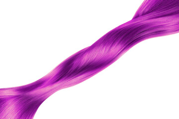 Pink hair in line shape on white background, isolated