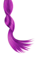 Pink shiny hair on white background, isolated