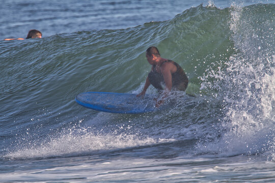 Surfing at Rincon point in October 2009