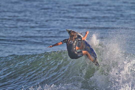 Surfing at Rincon point in October 2009